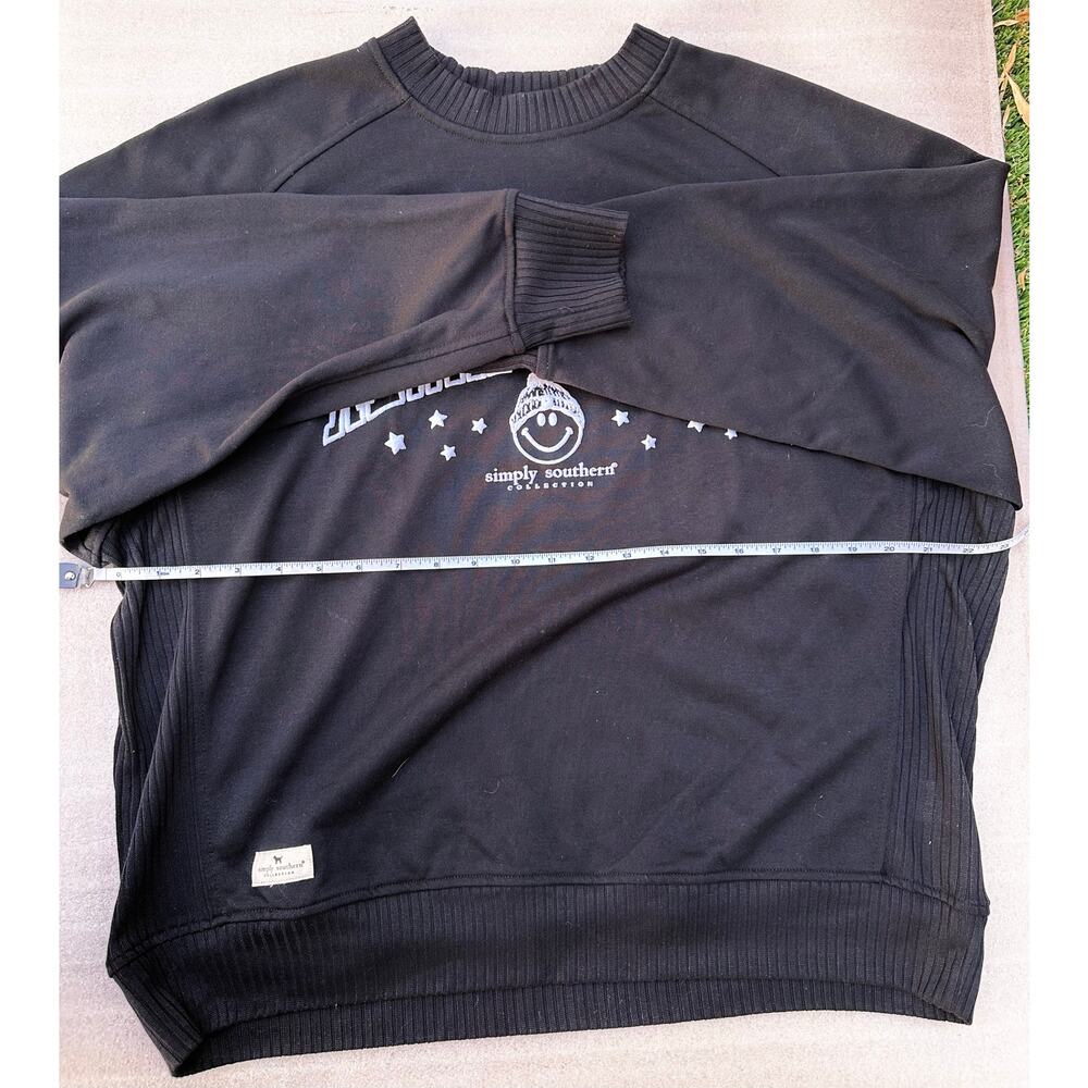 EUC Simply Southern “Always Cold” Crewneck Sweatshirt Black Cozy Pullover Size L - Picture 3 of 9